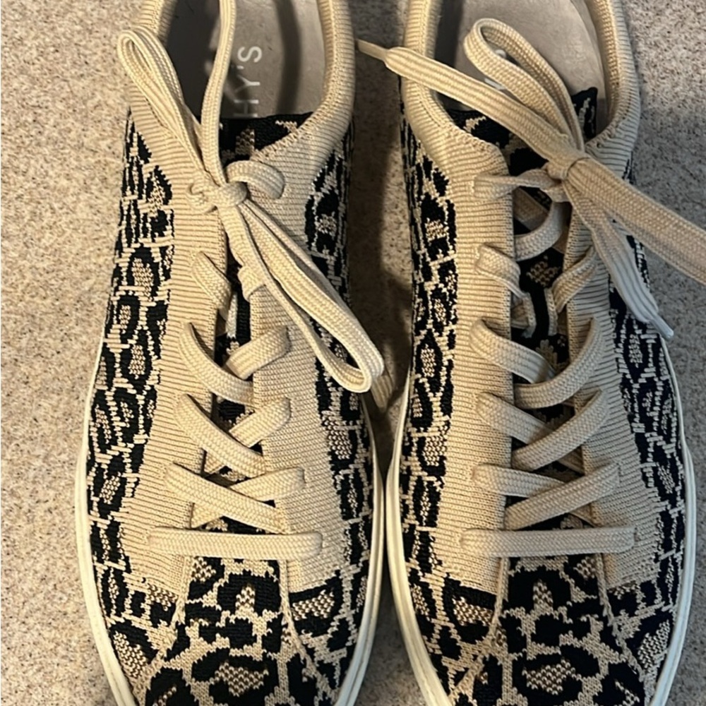 Rothy's cheetah print sneakers